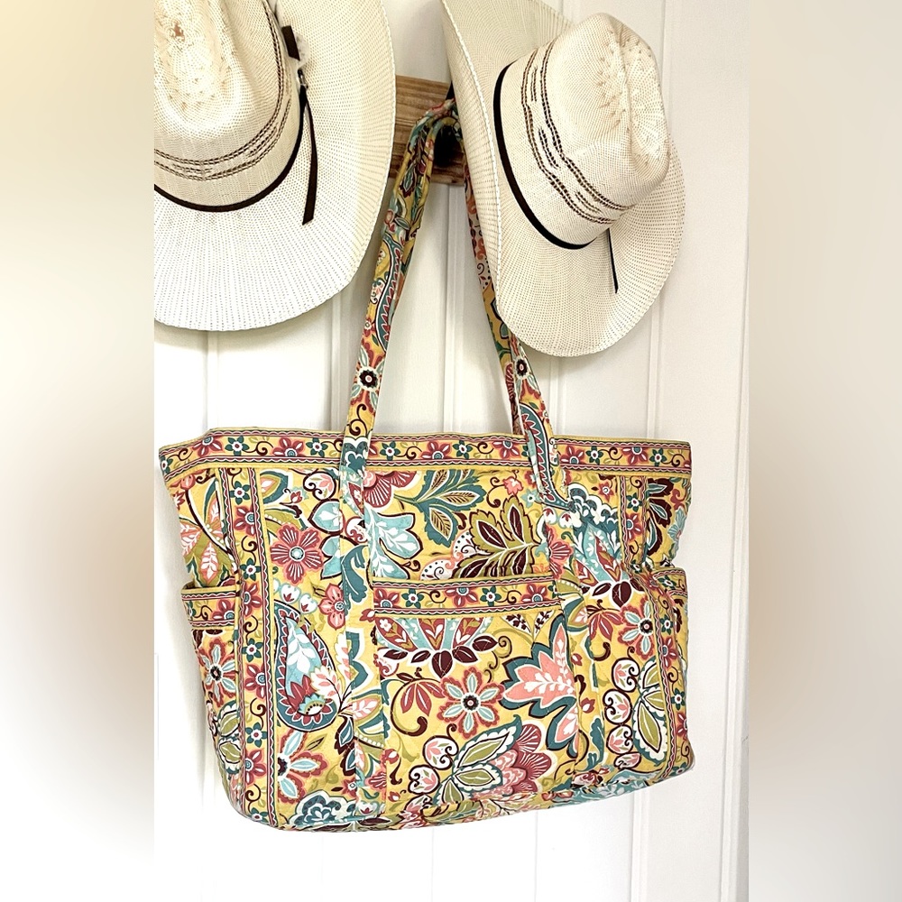 Vera Bradley NWT Miller Bag Provencal Retired Night Sleepover Carry Yellow